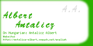 albert antalicz business card